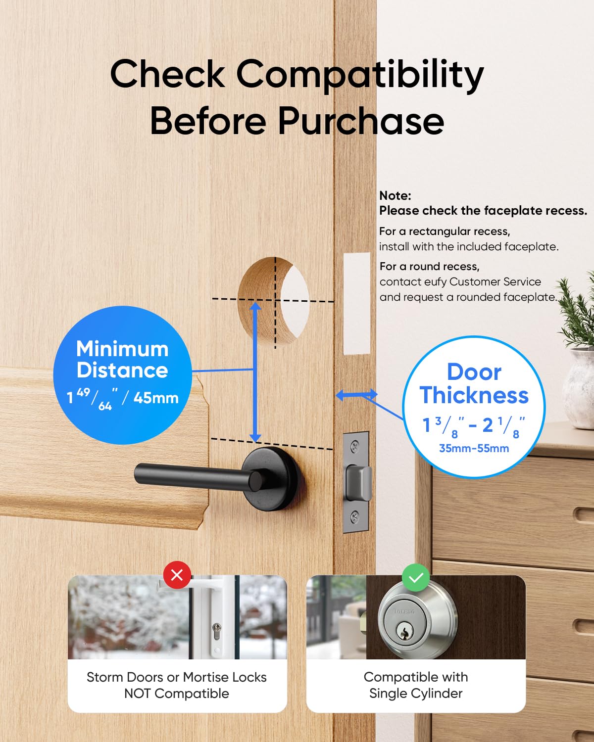 Video Smart Lock E330, 3 in 1 Camera + Doorbell + Fingerprint Keyless Entry Door Lock, Built-in Smart Deadbolt for Front Door, Auto Lock,