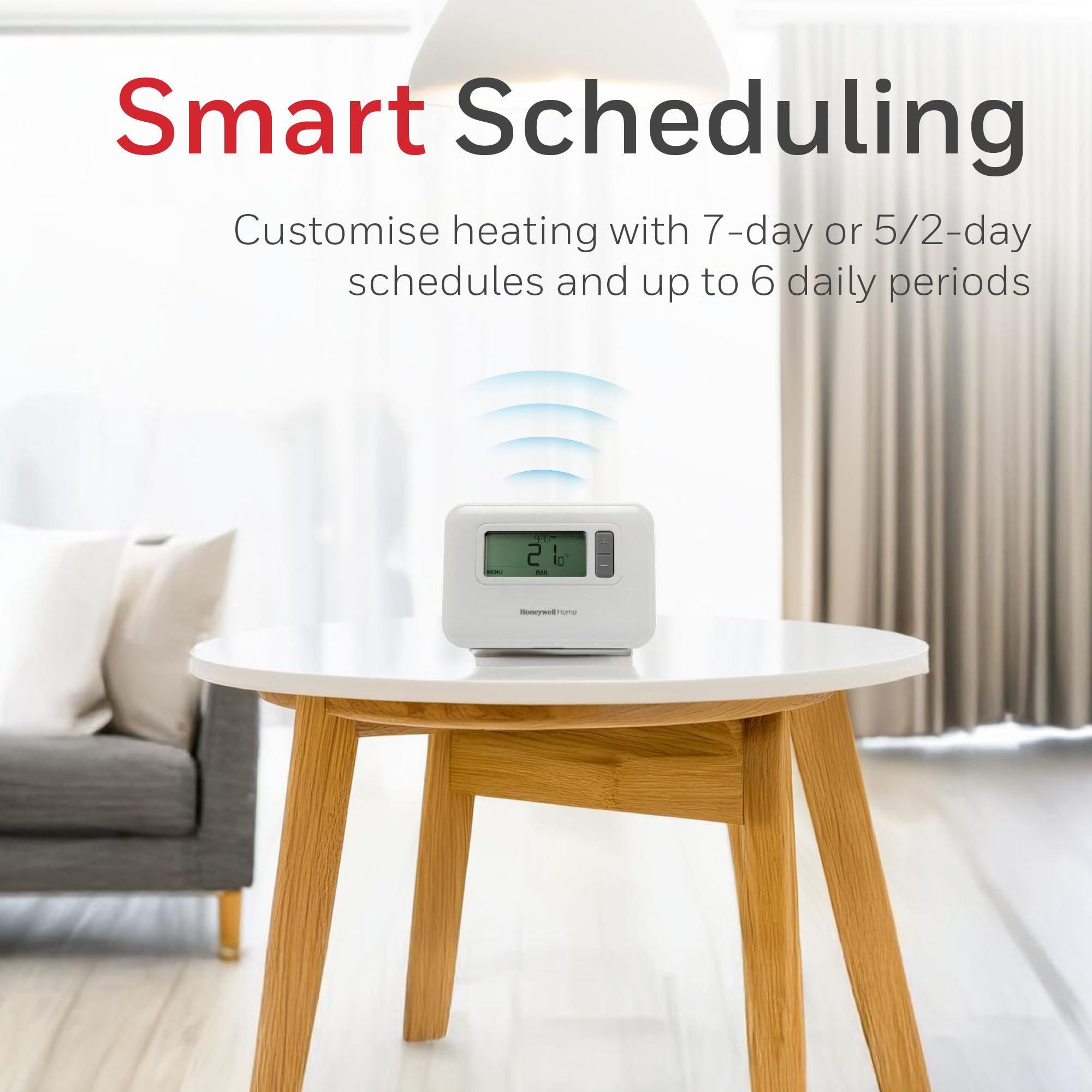 T3R Wireless Smart Thermostat Kit - 7-Day Programmable Wall Thermostat with Intuitive Controls - 868 MHZ - Large Backlit Display, Flexible Scheduling & Compatibility