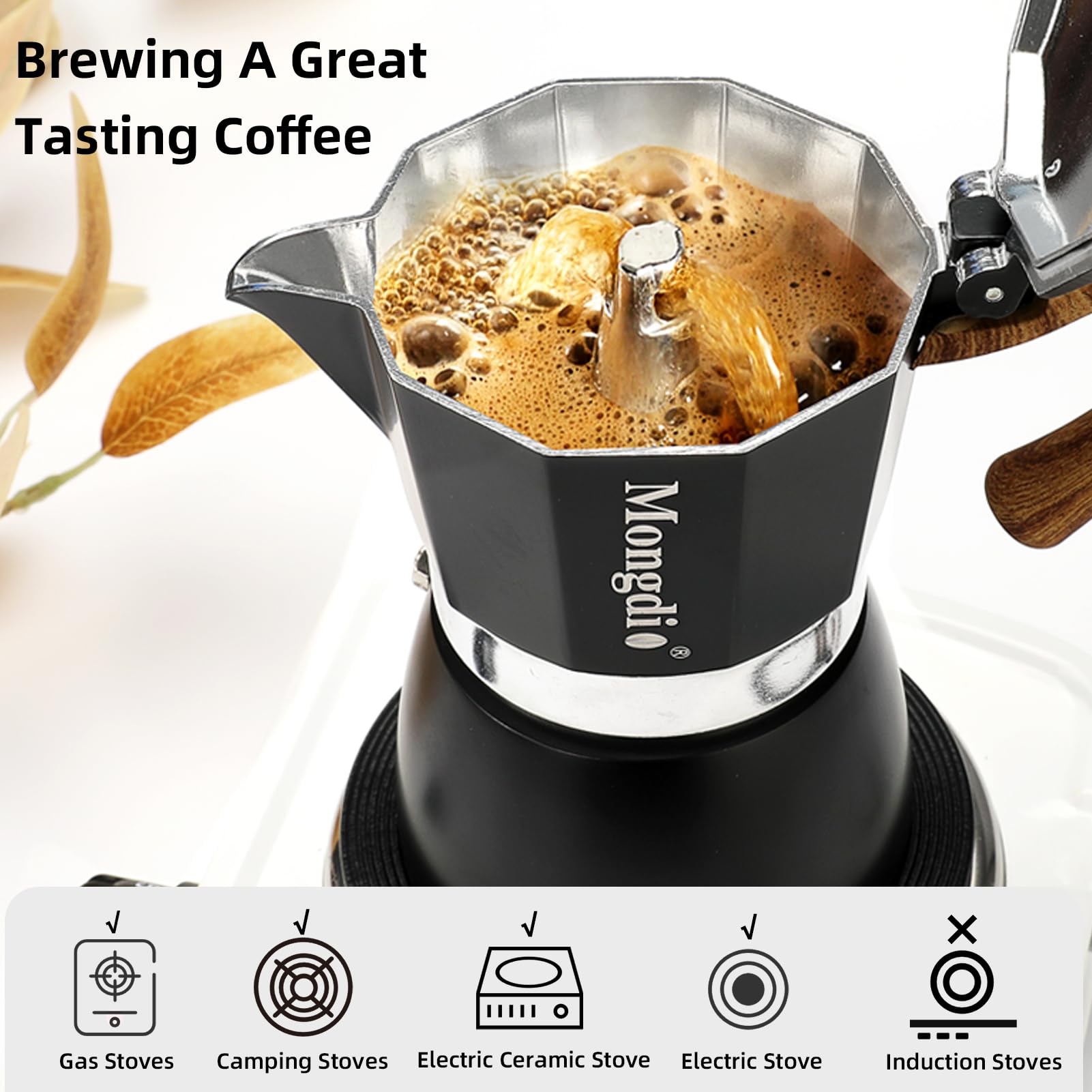 Dravelyxar Stovetop Espresso Maker Moka Pot