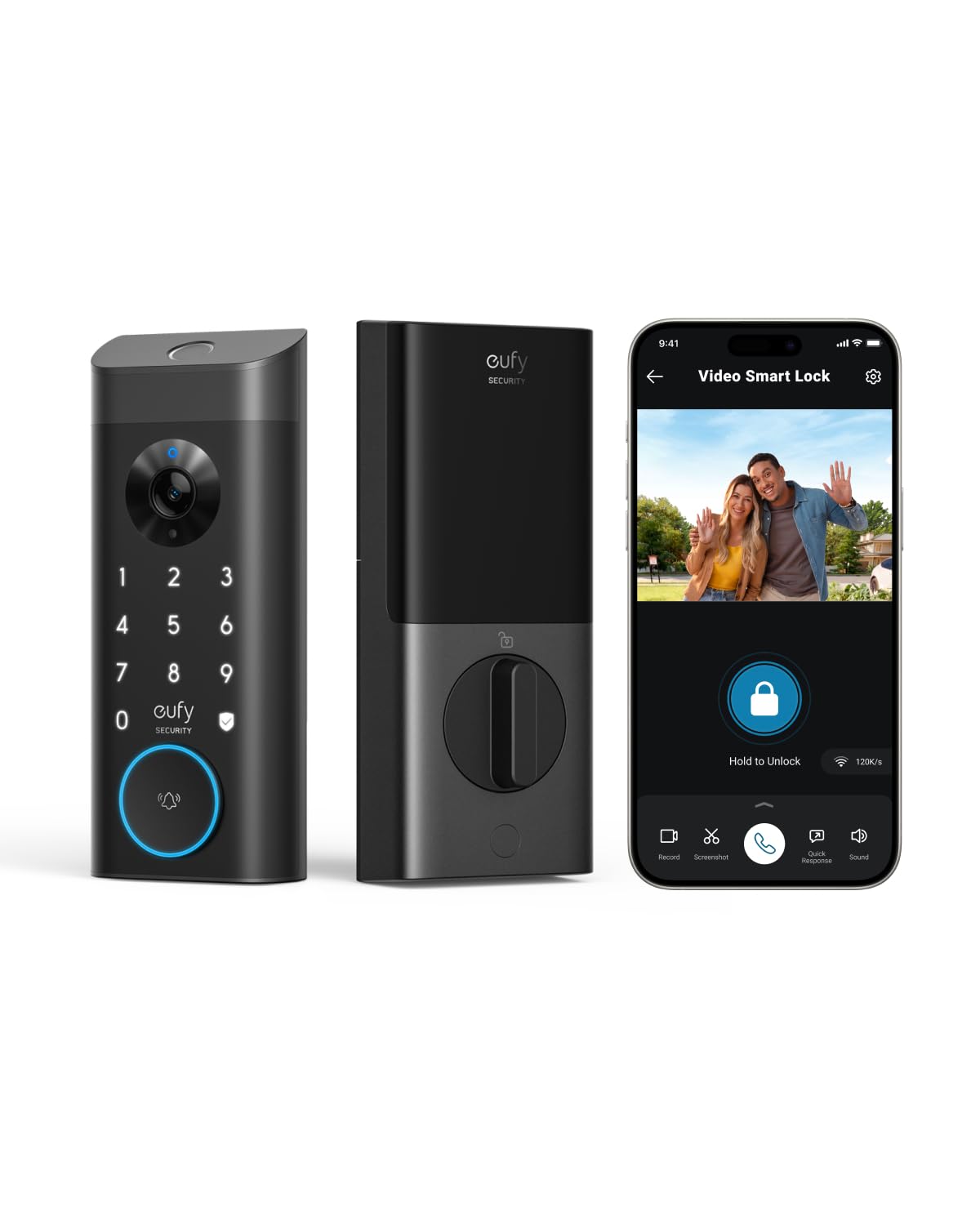 Video Smart Lock E330, 3 in 1 Camera + Doorbell + Fingerprint Keyless Entry Door Lock, Built-in Smart Deadbolt for Front Door, Auto Lock,