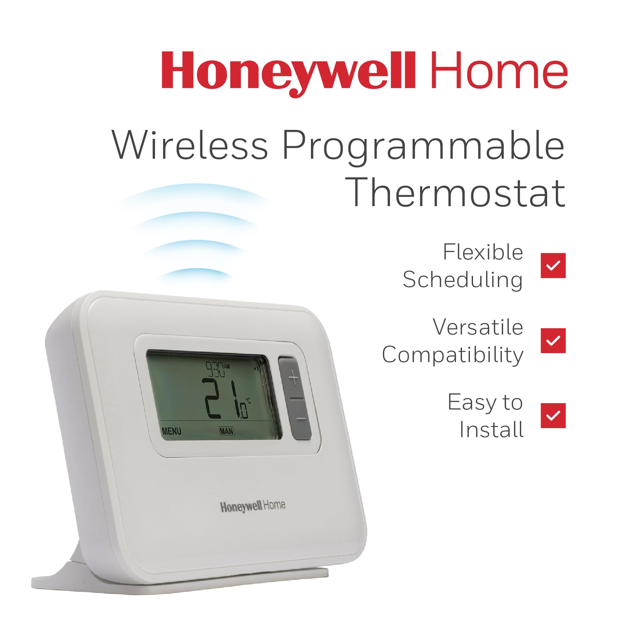 T3R Wireless Smart Thermostat Kit - 7-Day Programmable Wall Thermostat with Intuitive Controls - 868 MHZ - Large Backlit Display, Flexible Scheduling & Compatibility