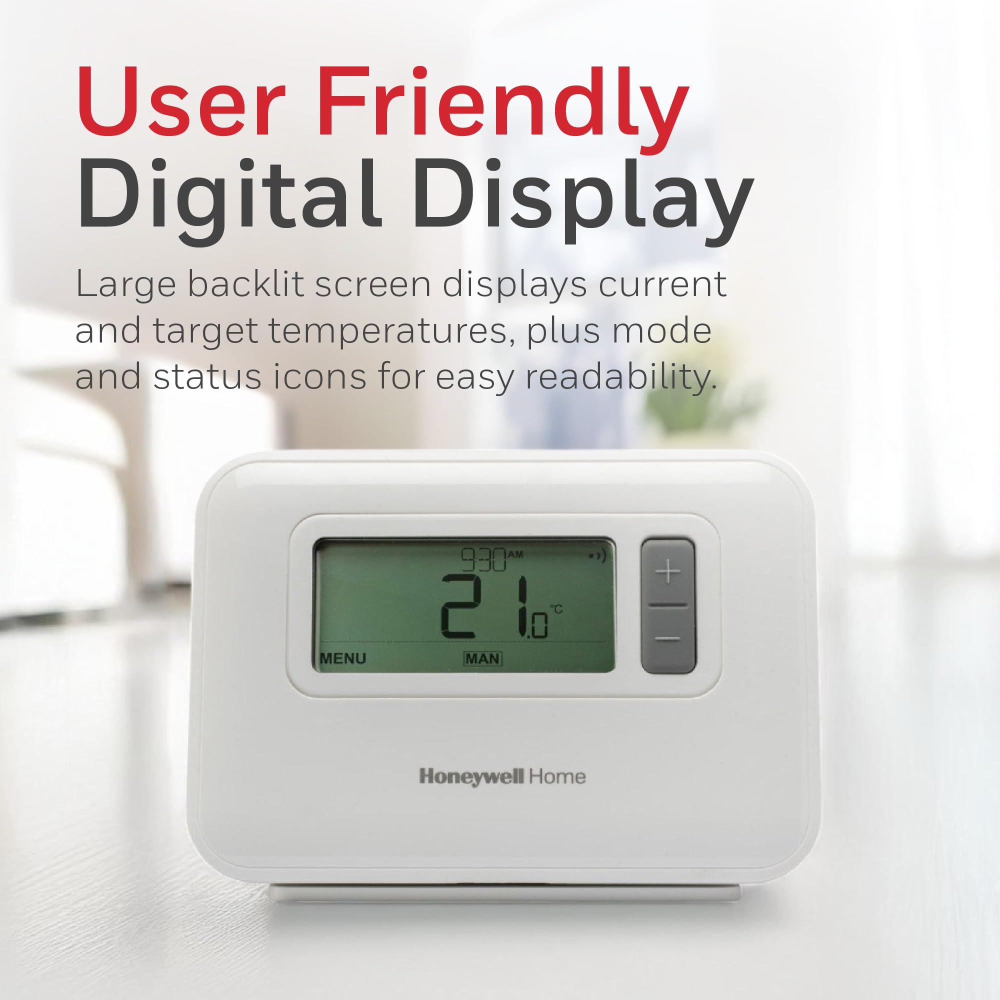 T3R Wireless Smart Thermostat Kit - 7-Day Programmable Wall Thermostat with Intuitive Controls - 868 MHZ - Large Backlit Display, Flexible Scheduling & Compatibility
