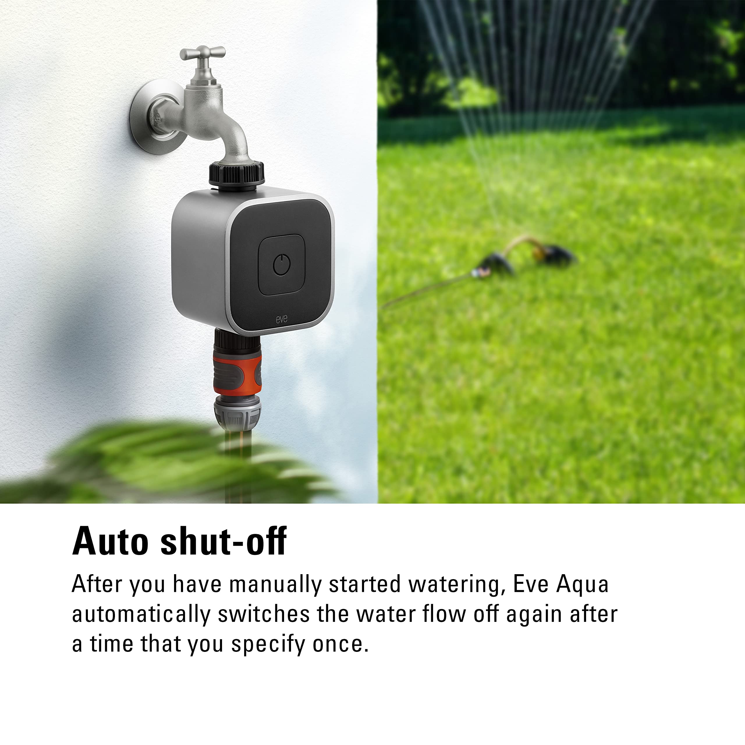 Aqua – Smart water controller for Apple Home app or Siri, irrigate automatically with schedules, easy to use, remote access, no bridge, Bluetooth, Thread, HomeKit, Silver (20ECC8101)